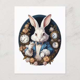 White Rabbit Alice i Wonderland Watches och ro Vykort
