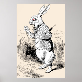 White Rabbit Alice in Wonderland Poster