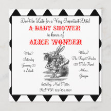 White Rabbit Alice-inbjudan