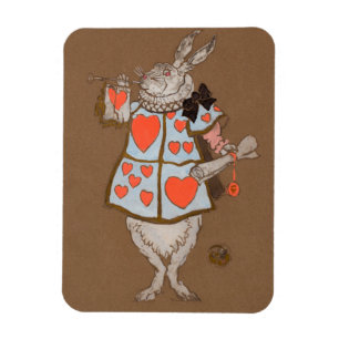 White Rabbit Alice Magnet
