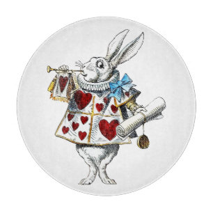 White Rabbit Alice Wonderland Hearts Tote