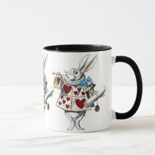 White Rabbit Alice Wonderland Hearts Tote Mugg