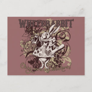 White Rabbit Carnivale Stil Vykort
