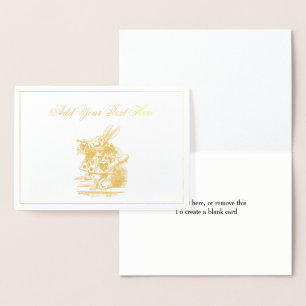 White Rabbit Court Trumpeter Alice i Wonderland G Folierat Kort