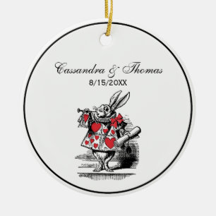White Rabbit Court Trumpeter Alice i Wonderland Julgransprydnad Keramik