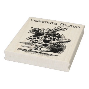 White Rabbit Court Trumpeter Alice i Wonderland Stämpel