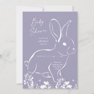 White Rabbit Dusty Blue Boy Shower Inbjudningar