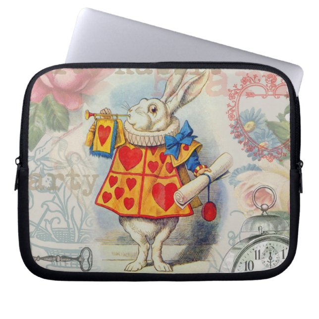 White Rabbit Hearts Alice Classic Laptop Fodral (Framsidan)
