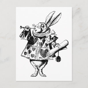White Rabbit Herald Inked Black Vykort