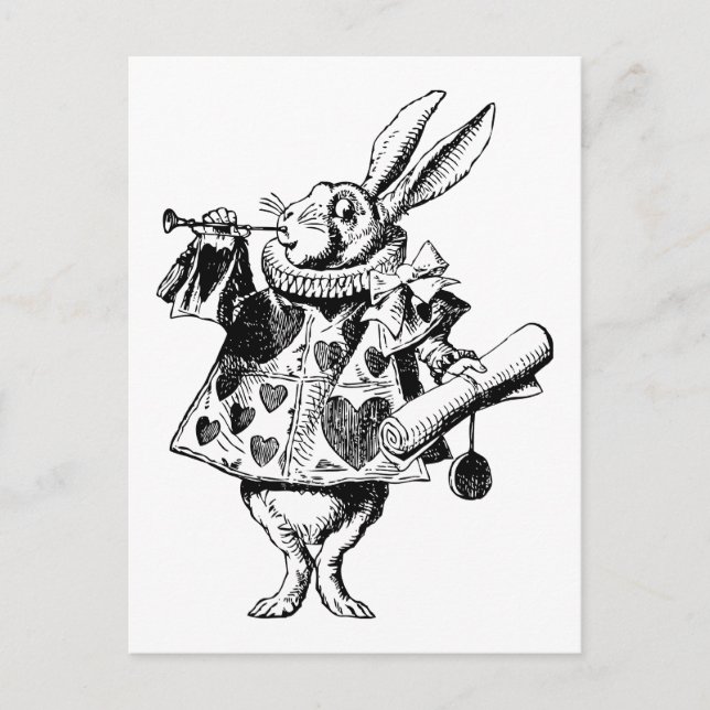 White Rabbit Herald Inked Black Vykort (Framsida)