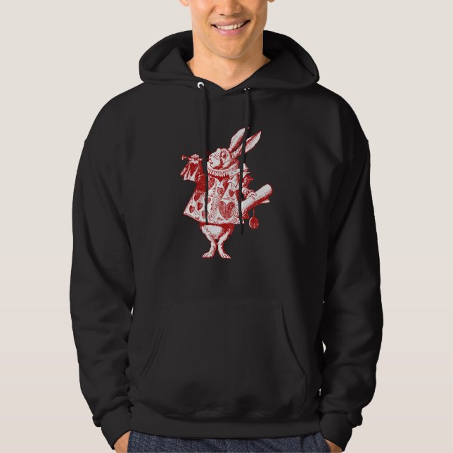White Rabbit Herald Inked Red Tröja Med Luva (Framsida)