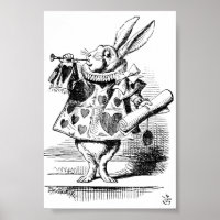 White Rabbit Herald Poster (Alice's Äventyr)