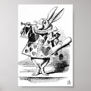 White Rabbit Herald Poster (Alice's Äventyr)