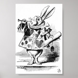 White Rabbit Herald Poster (Alice's Äventyr)