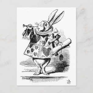 White Rabbit klädd som Herald Vykort