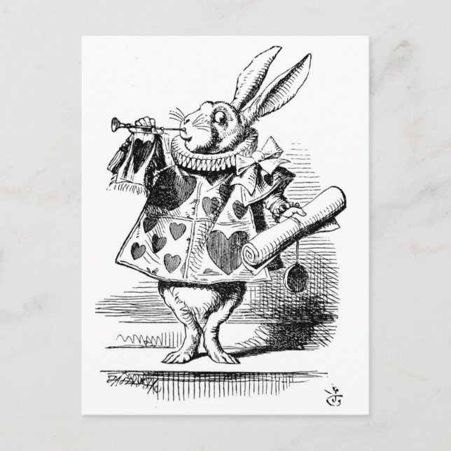 White Rabbit klädd som Herald Vykort (Framsida)