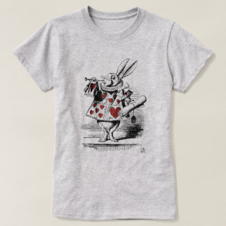 White Rabbit Red Heart Alice i Wonderland Vintage T Shirt