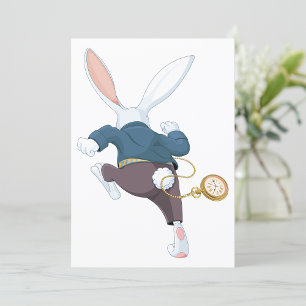 White Rabbit Running Away Inbjudningar