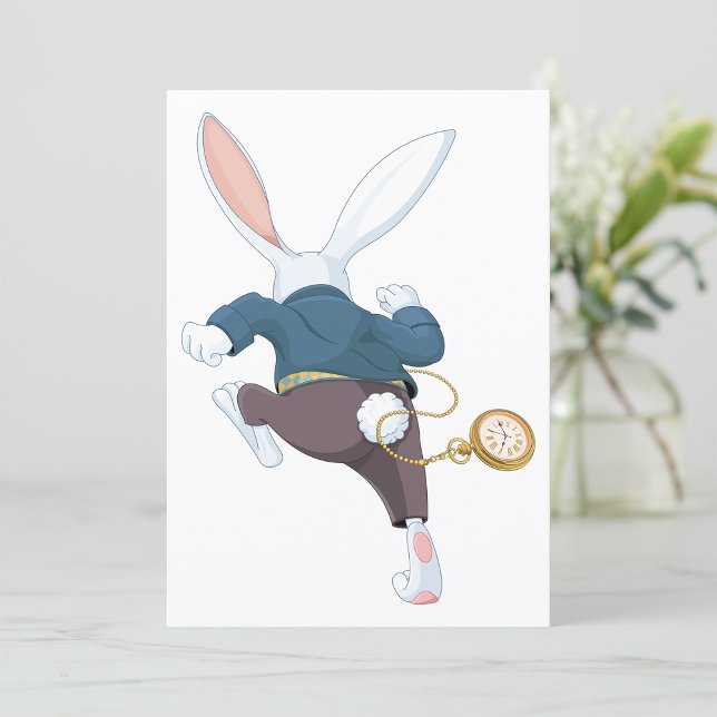 White Rabbit Running Away Inbjudningar (Skapare uppladdad)