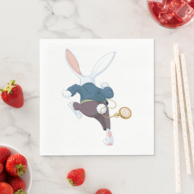 White Rabbit Running Away Pappersservett (Skapare uppladdad)