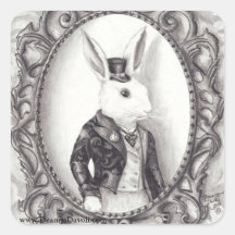 White Rabbit Sticker Alice i wonderland Sticker