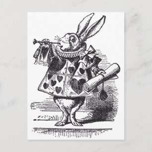 White Rabbit Trumpet Vykort
