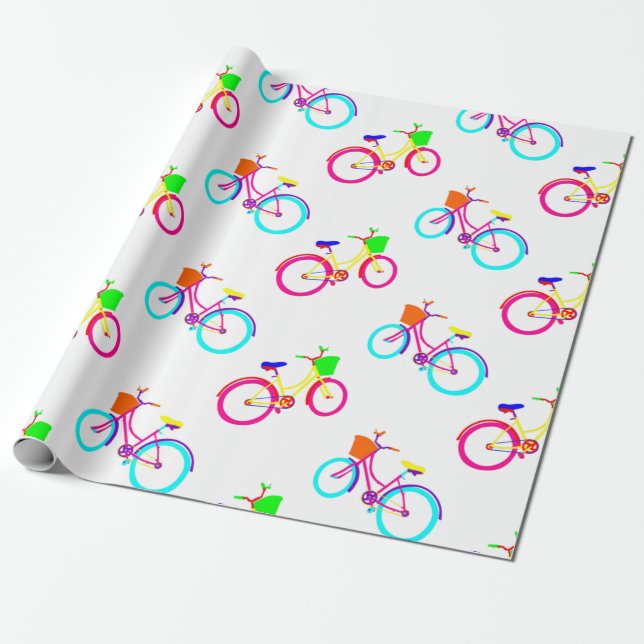 white rainbow bikes colorful bicycles presentpapper (Utrullad)