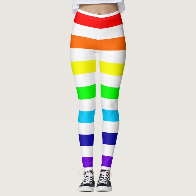 White Rainbow Rand Leggings (Framsida)