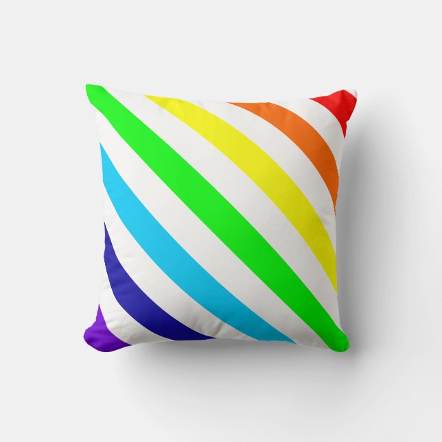White Rainbow Rand Pillow Kudde (Framsida)