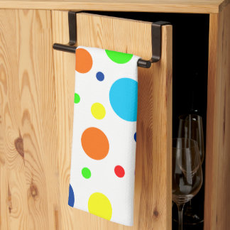 White Rainbow Spots Kitchen Towel Kökshandduk