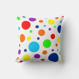 White Rainbow Spots Pillow Kudde