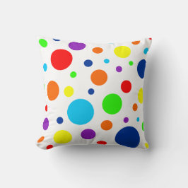 White Rainbow Spots Pillow Kudde