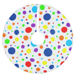 White Rainbow Spots Träd Skirt Julgransmatta Borstad Polyester