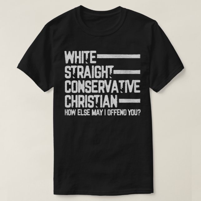 White Rak Konservativ Christian Patriotic Ch T Shirt (Design framsida)