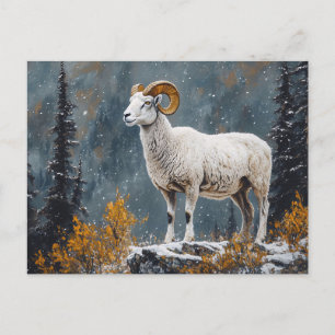 White Ram står på Snowy Mountain Vykort
