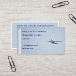 White Rand Commercial Airplane Pilot Visitkort