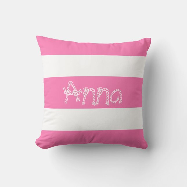 White Rand Ditt namn Cushion Dekorativ kudde (Framsida)