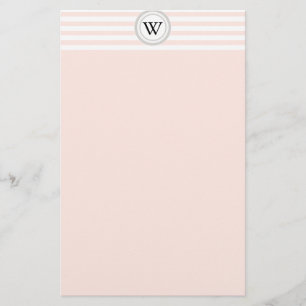 White Rand Monogram Stationary Brevpapper