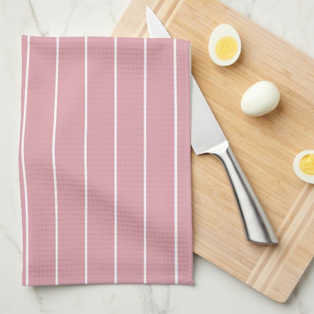 White Rand på Mauve Kitchen Towels Kökshandduk (Vikt i Fjärdedel)