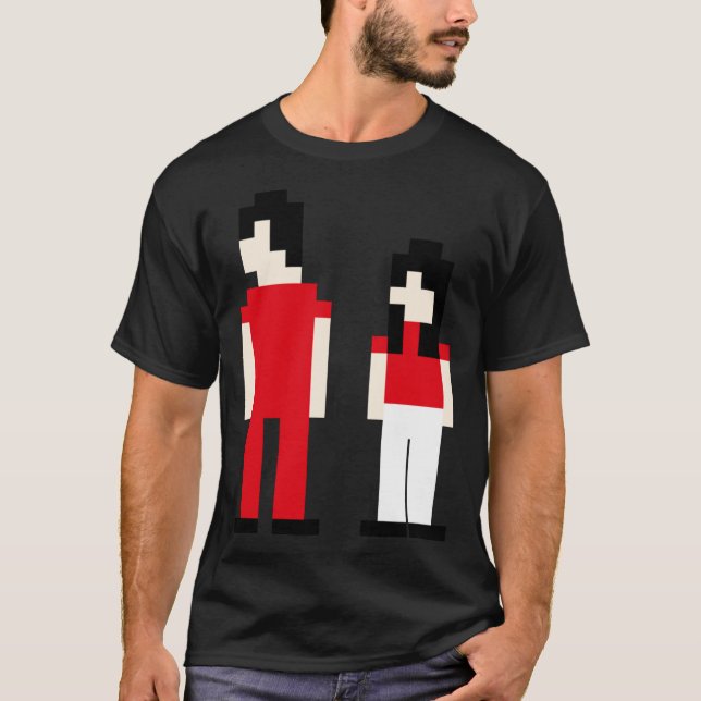 White Rand Pixel Classic T-Shirt (Framsida)