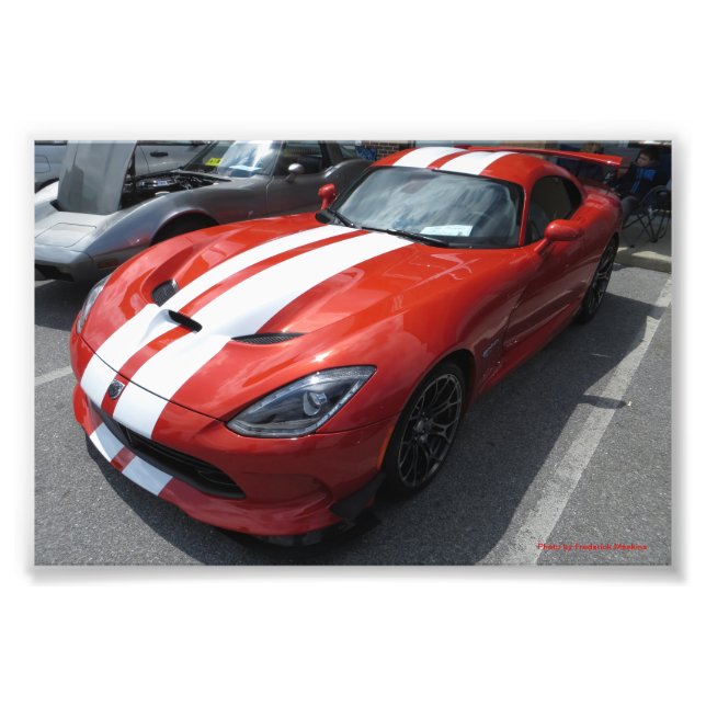 White Rand Red Car Fototryck (Framsidan)