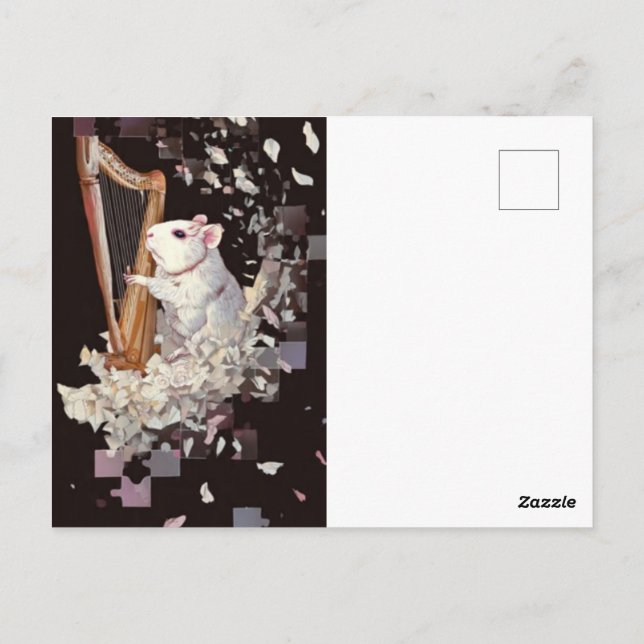 White Rat Fantasy Postcard – Elegant & Minimal Vykort (Baksida)