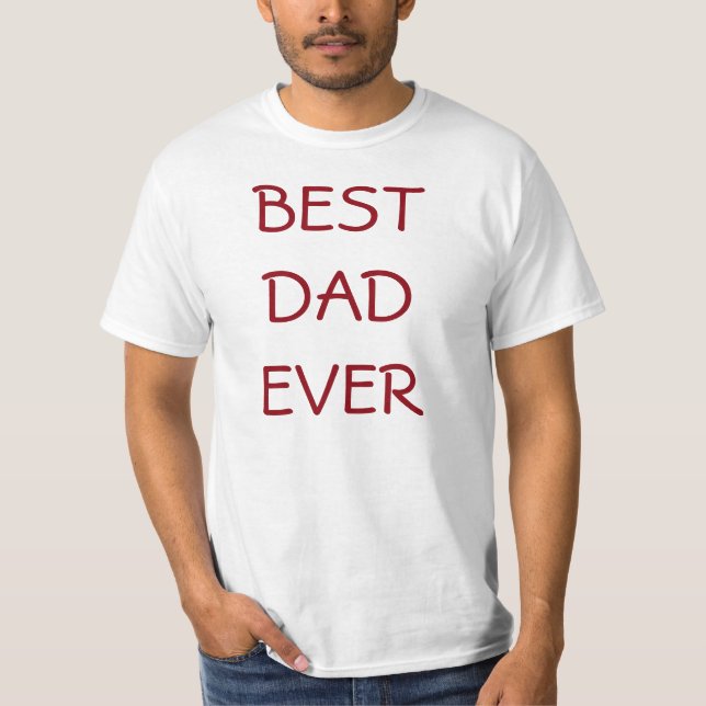 White Red Best Pappa någonsin T-Shirt Fars dag Gif (Framsida)
