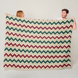 White Red Grönt Beige Chevron Mönster Fleecefilt