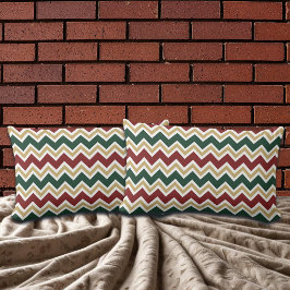 White Red Grönt Beige Chevron Mönster Lumbarkudde