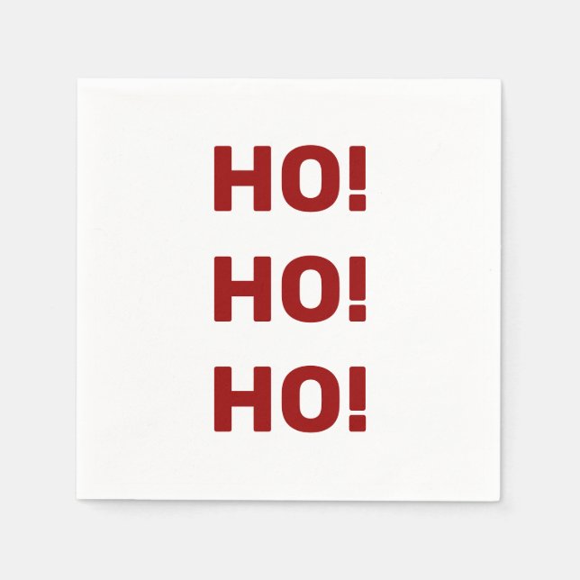 White Red Ho Ho Ho-julets Helgdag Typografi Pappersservett (Framsidan)