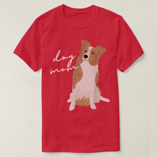 White & Red Merle Gräns Collie Hund Mamma Hund Wo T Shirt (Design framsida)