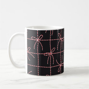 White Red Rope Bow, Twine Färg Ribbon och Tied Kn Kaffemugg