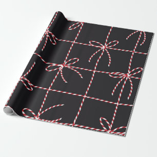 White Red Rope Bow, Twine Färg Ribbon och Tied Kn Presentpapper