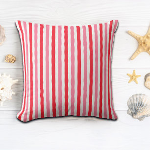 White Red Rosa Summer Rand Kudde